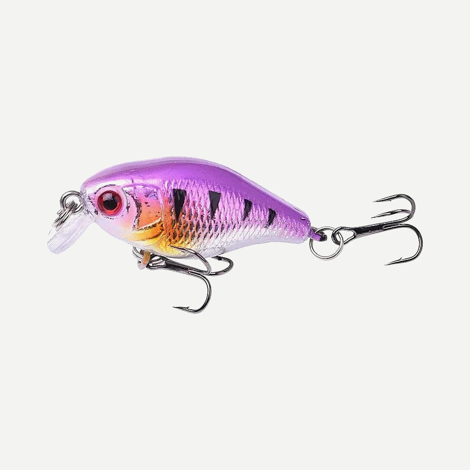 Mini crankbait méné 4,5 cm, 4 g – flottant – Violet chartreuse