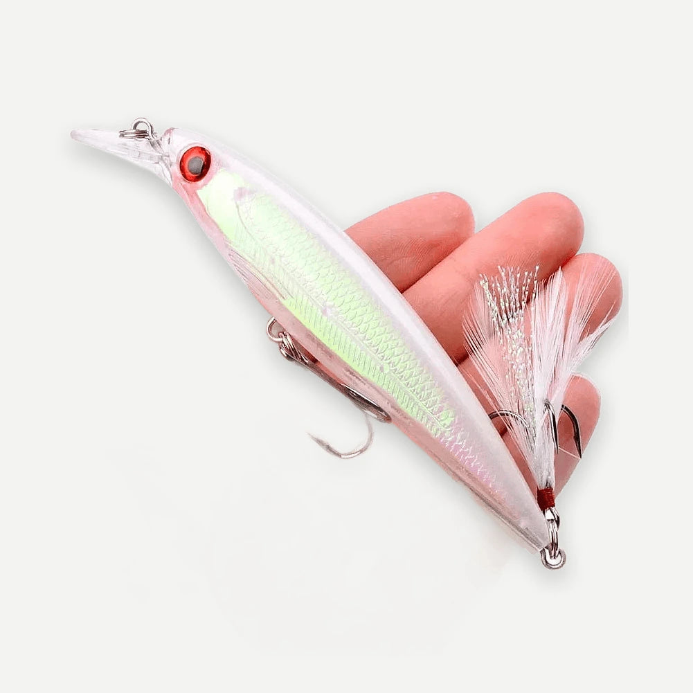 Swimbait dur laser 11 cm – 13 g – Blanc Nacré