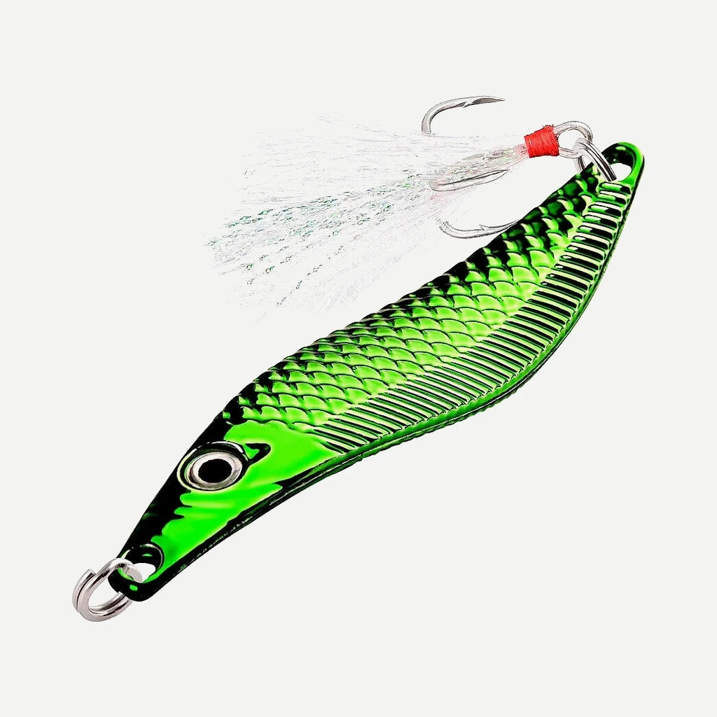 Cuillère VIB à plume AORACE 15 g, 6,6 cm – argent, or ou vert – Vert