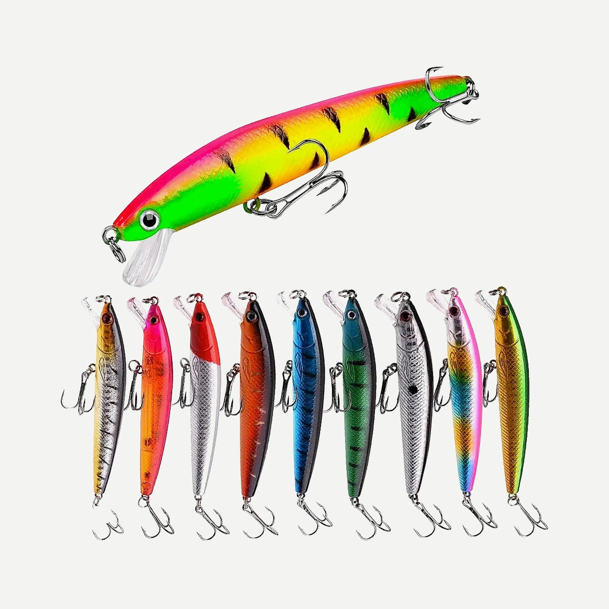 Lot de 10 mini crankbaits flottants – 10 pièces